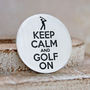 Keep Calm Silver Golf Ball Marker, thumbnail 1 of 3