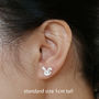 Bunny Earring Studs With Floppy Ears In Sterling Silver, thumbnail 5 of 6