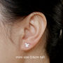 Bunny Earring Studs With Floppy Ears In Sterling Silver, thumbnail 4 of 6