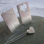 Personalised Silver Heart Cufflinks And Necklace, thumbnail 2 of 12