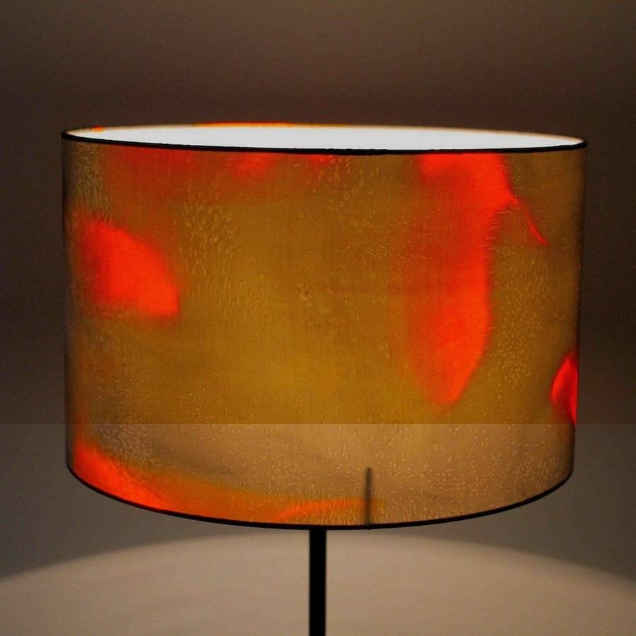 Amber Hand Painted Silk Lampshade By Whitehorn