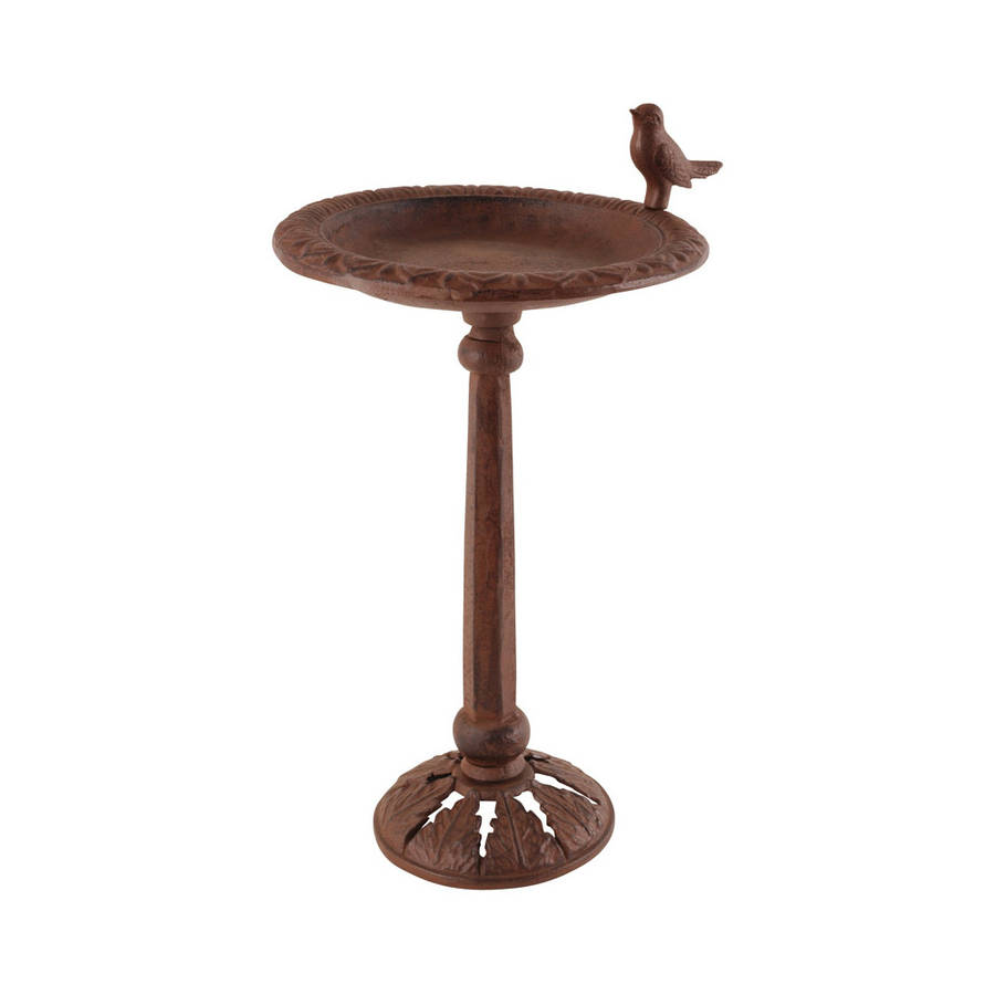 Cast Iron Bird Bath On Pole By The Orchard