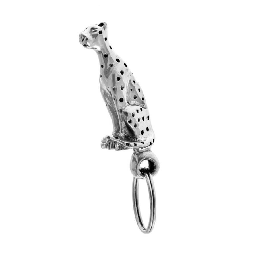 Pewter Cheetah Key Ring By Milly Bee