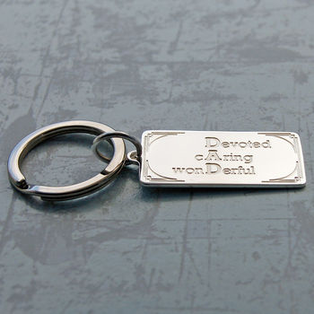 Silver Personalised Dad Key Ring, 3 of 6