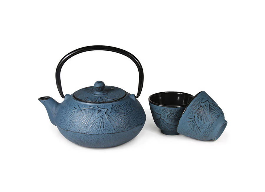 Japanese Style Cast Iron Teapot With Cups = Meguro By adagio teas