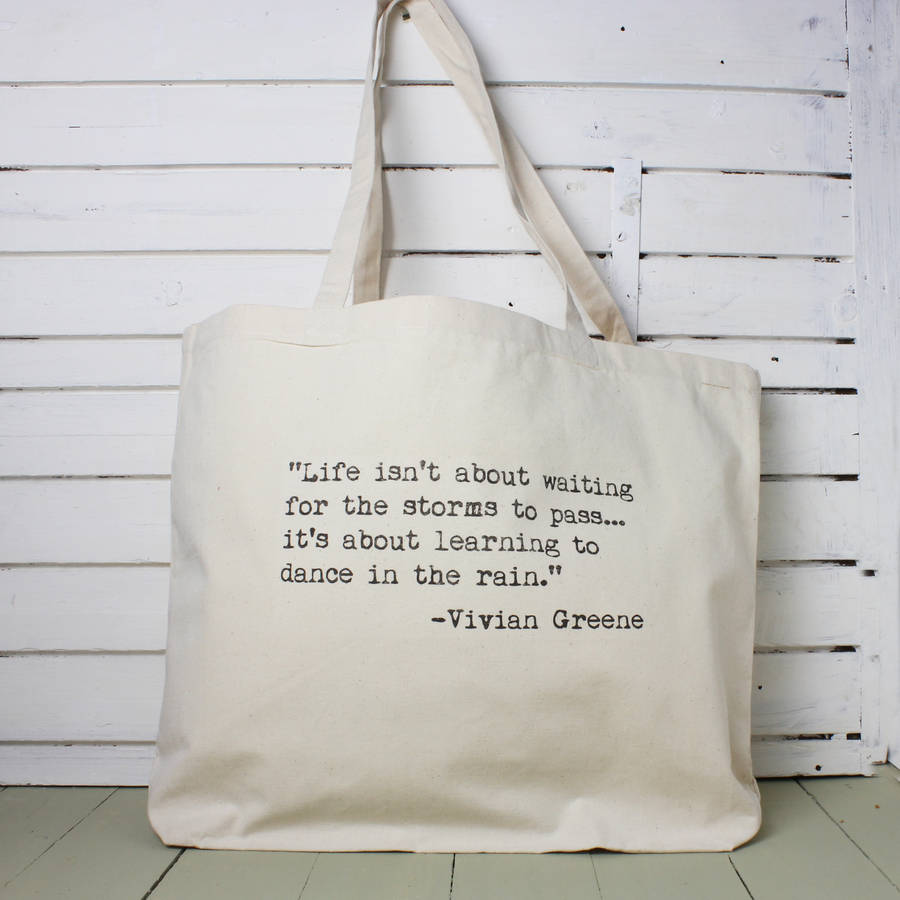 personalised inspirational quote tote bag by snapdragon ...