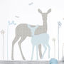 Deer And Fawn Nursery Wall Sticker In Blue And Grey, thumbnail 1 of 2