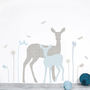 Deer And Fawn Nursery Wall Sticker In Blue And Grey, thumbnail 2 of 2