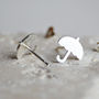 Umbrella Earring Studs In Sterling Silver, thumbnail 2 of 4