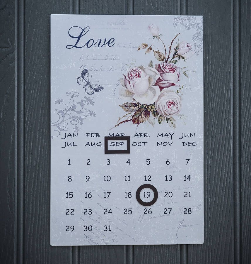 Metal Wall Hanging Calendar With By The Rose Shack