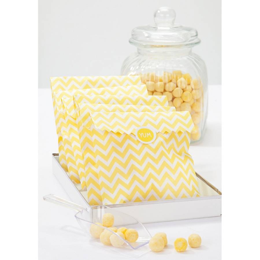 set of ten yellow party treat bags by little ella james