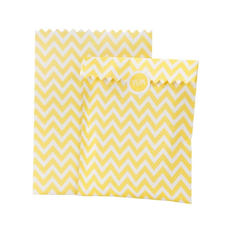 set of ten yellow party treat bags by little ella james