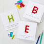 Personalised Building Block Initial Father's Day Card, thumbnail 2 of 6