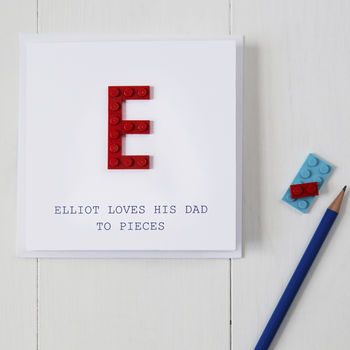 Personalised Building Block Initial Father's Day Card, 4 of 6