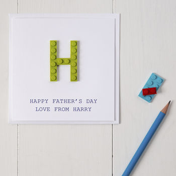Personalised Building Block Initial Father's Day Card, 3 of 6