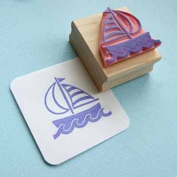 Sail Boat Rubber Stamp By Skull And Cross Buns Rubber Stamps ...