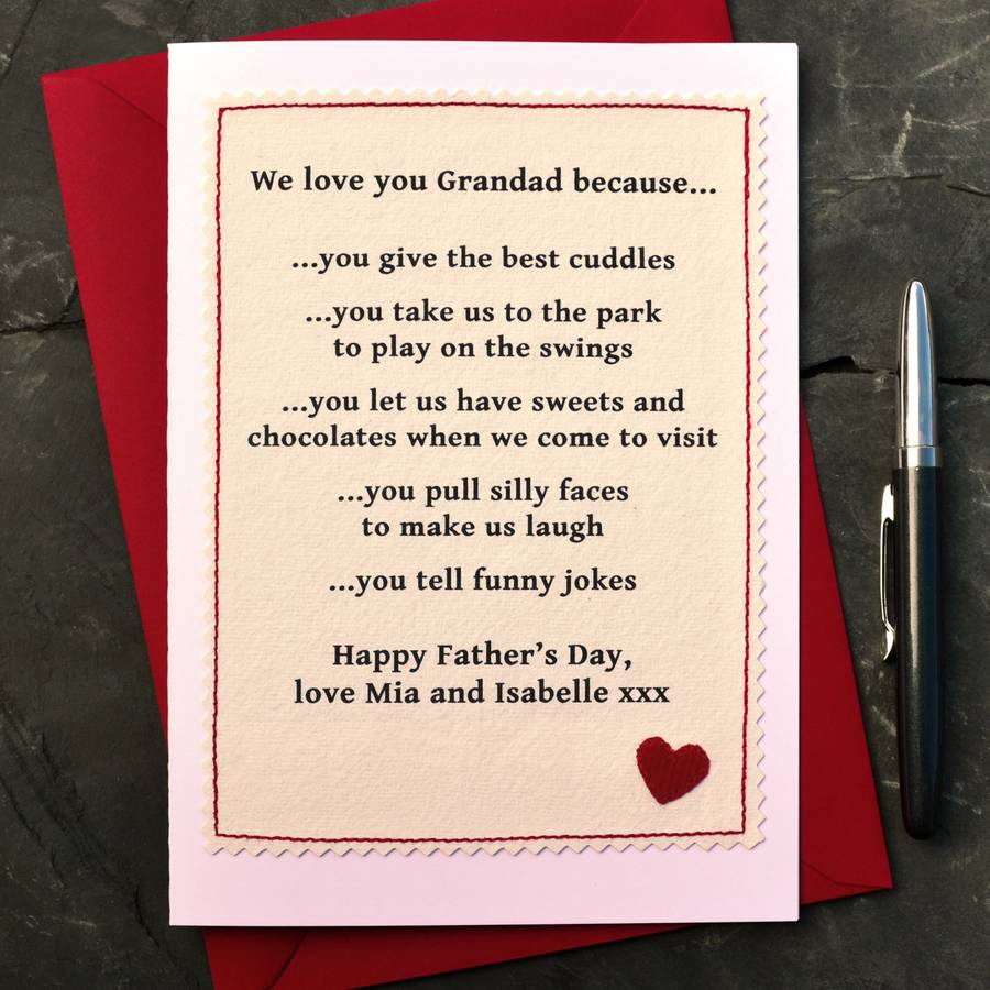 Personalised Grandad / Grandpa Father s Day Card By Jenny Arnott Cards