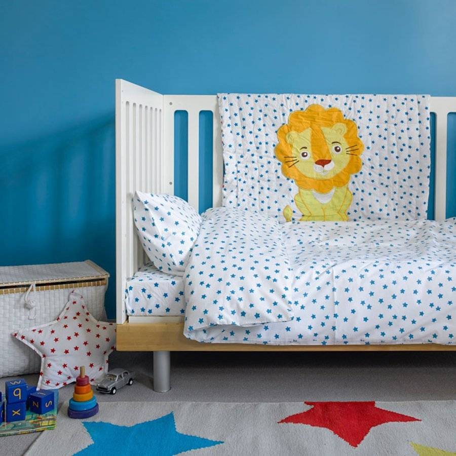 Blue Star Toddler Cot Bed Duvet Set By Lulu And Nat