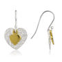 Silver And Gold Plated Heart Earrings, thumbnail 4 of 9