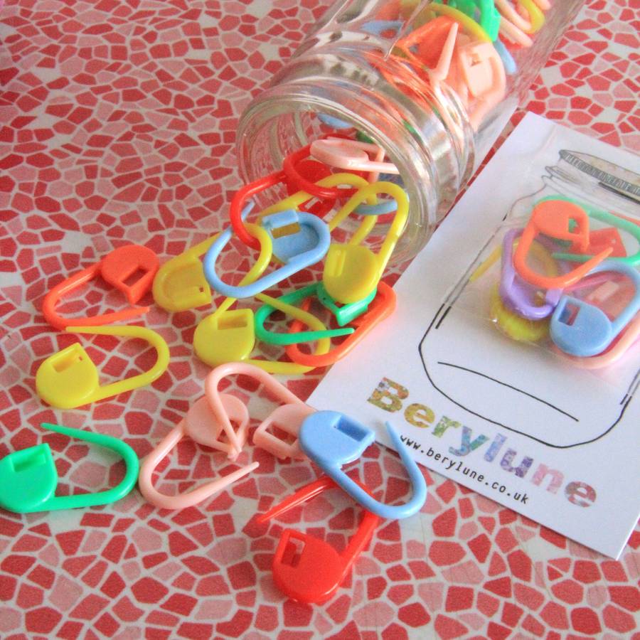 Eight Coloured Stitch Markers By Berylune
