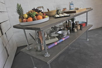 Deanna Reclaimed Grey Washed Wood Kitchen Island, 2 of 5
