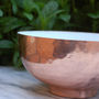 Decorative Copper Bowl With White Enamel Interior, thumbnail 6 of 6