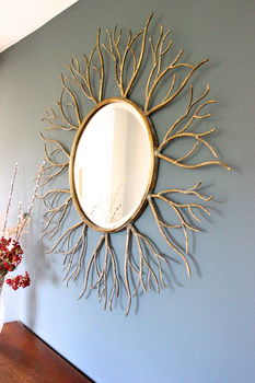 Large Golden Twig Mirror, 4 of 5