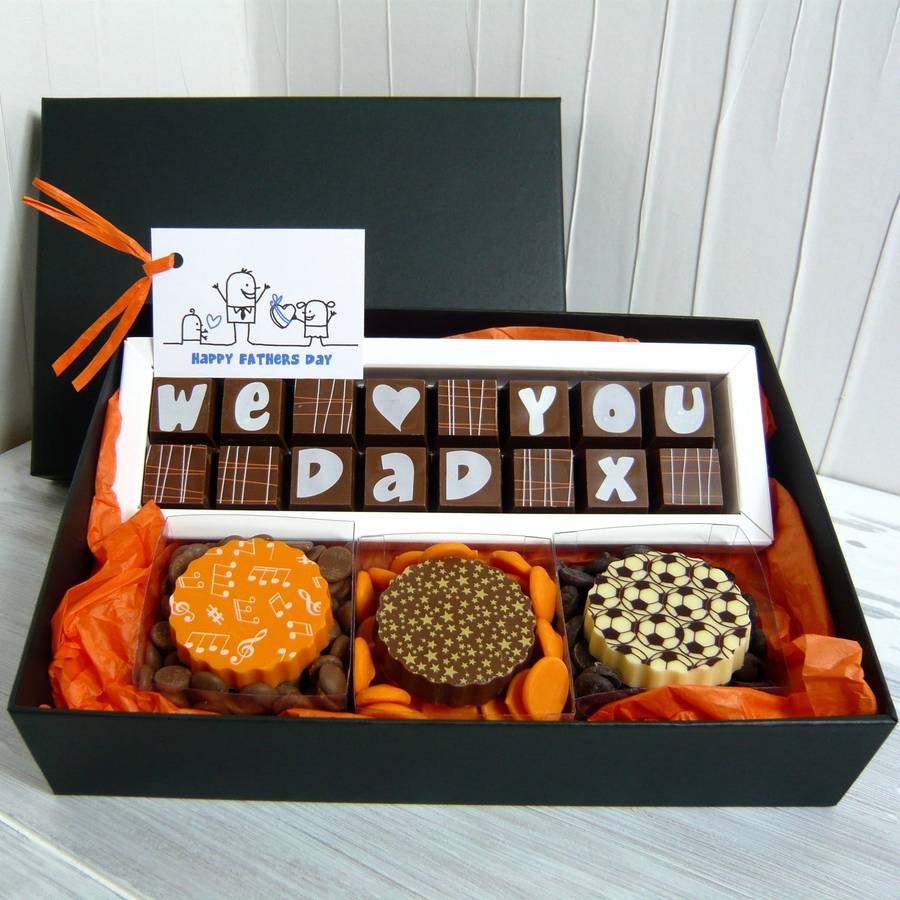 Personalised Gift Box Of Chocolate For Fathers Day