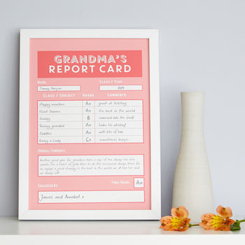 Personalised Grandma / Nanny Report Card, 2 of 8