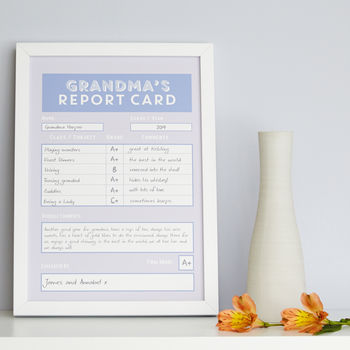 Personalised Grandma / Nanny Report Card, 7 of 8