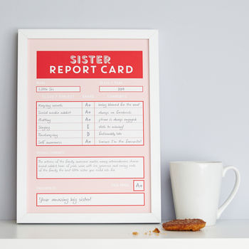 Personalised Sister Report Card, 6 of 9