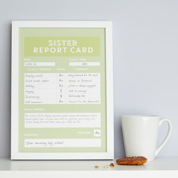 Personalised Sister Report Card, 7 of 9