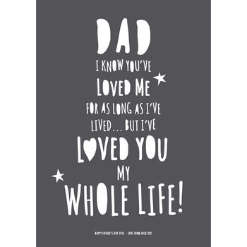 Father's Day 'Dad I've Loved You..' Print, 3 of 4