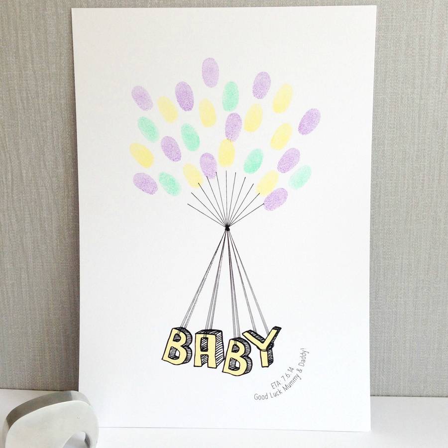 personalised baby fingerprint balloon print by love those prints ...