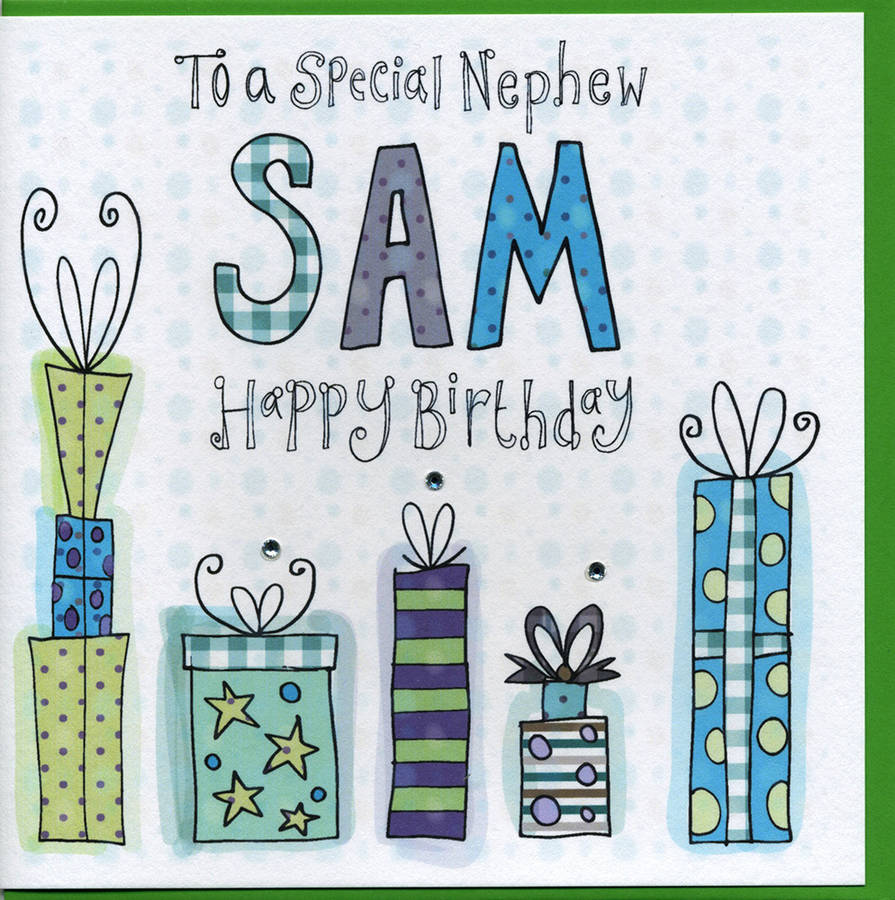 personalised nephew birthday card by claire sowden design
