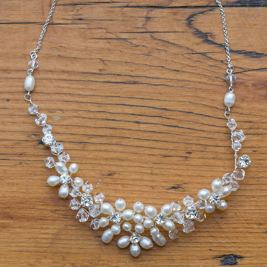 Reva Crystal And Freshwater Pearl Necklace By Lola & Alice ...