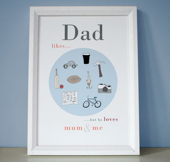 Personalised Dad, Daddy Or Grandpa 'Likes' Print, 3 of 6