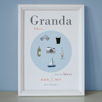 Personalised Dad, Daddy Or Grandpa 'Likes' Print, 5 of 6