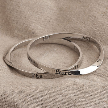 Message Bangle The Only Way To Have… Silver Plated, 4 of 6