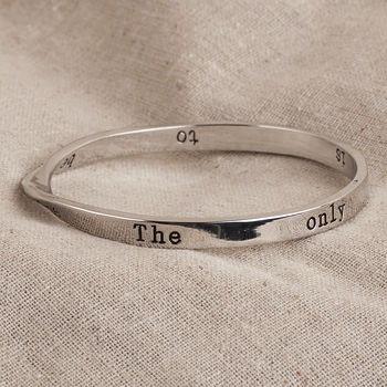 Message Bangle The Only Way To Have… Silver Plated, 2 of 6