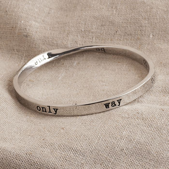 Message Bangle The Only Way To Have… Silver Plated, 3 of 6