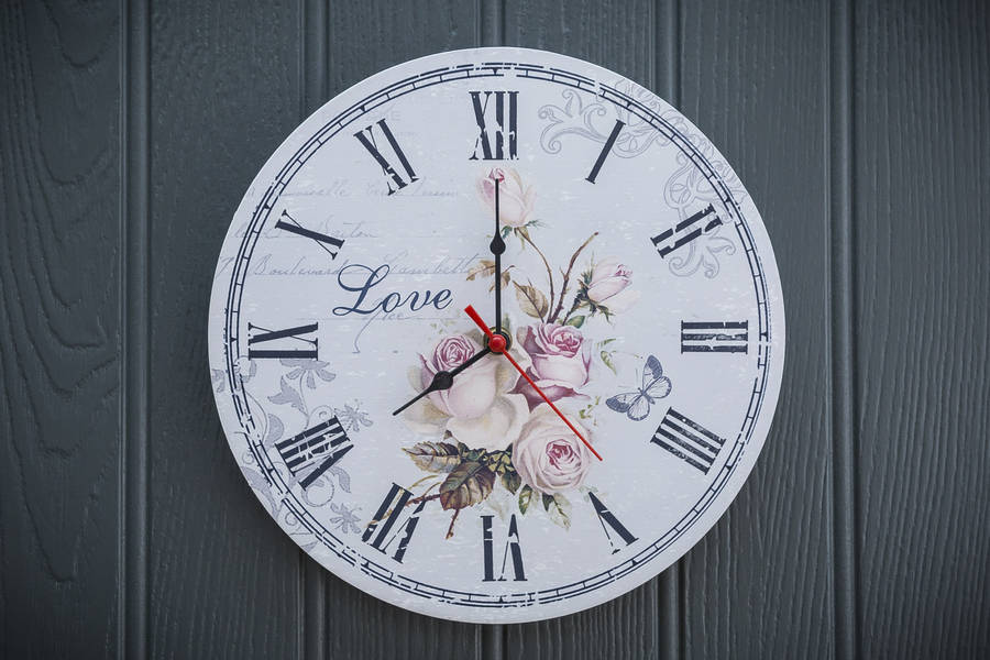 Rose Wall Clock By The Rose Shack