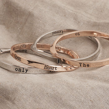 Message Bangle The Only Way To Have… Silver Plated, 5 of 6