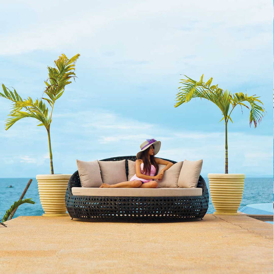 Ocean Rattan Daybed Without Roof By Out There Exteriors