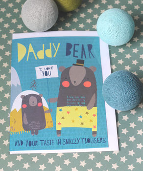 Daddy Bear Fathers Day Card In Blue, 2 of 5