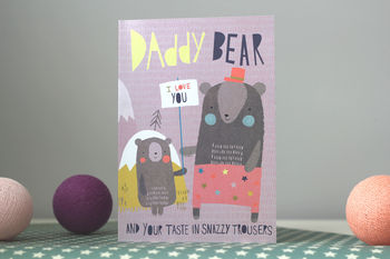 Daddy Bear Fathers Day Card In Pink, 3 of 4