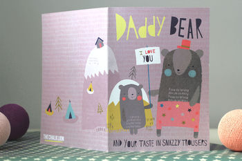 Daddy Bear Fathers Day Card In Pink, 4 of 4