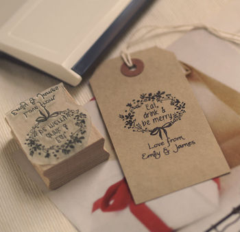 Eat Drink Be Merry Personalised Rubber Stamp, 2 of 2