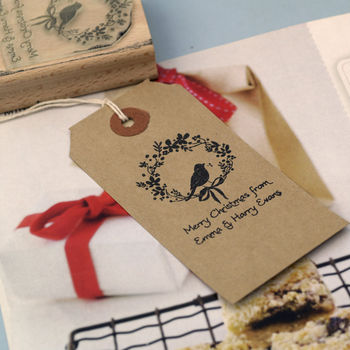 Merry Christmas Gift Tag Rubber Stamp By Pretty Rubber Stamps