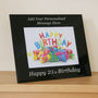 Personalised 21st Birthday Black Glass Frame, thumbnail 1 of 3